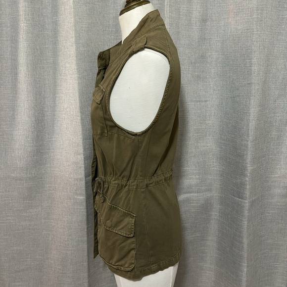 Per Se Vest-XS-Olive Green-Military Vibes-ZipUp/Snaps-Pockets-Adj Waist-Pockets - Picture 8 of 16